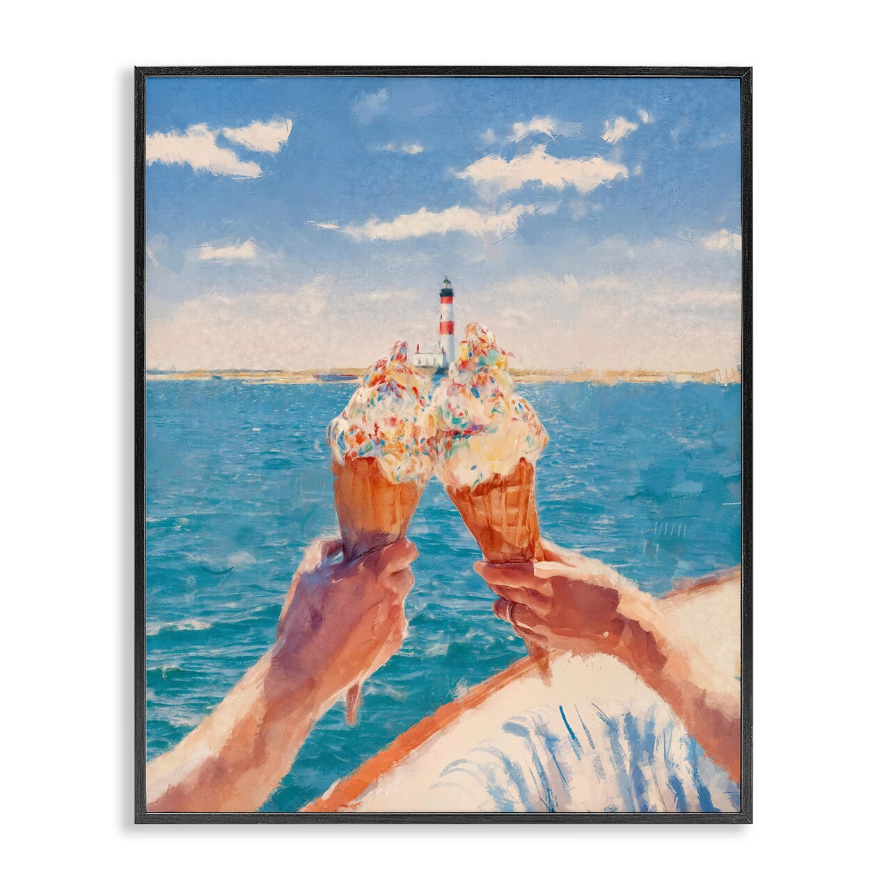 Stupell Industries Ice Cream Cheers on Boat Framed Giclee, design by Ziwei Li